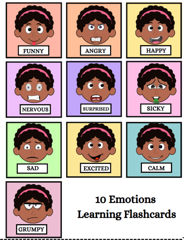 Cut and Glue Emotional activity - Girl